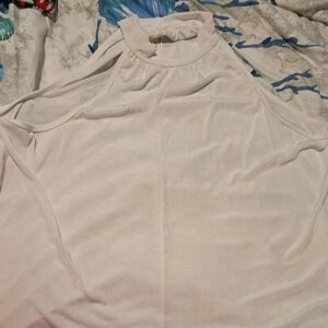 Maurices Cream Mandarin Collar Blouse